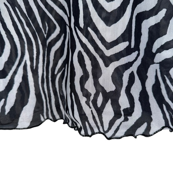NWOT SXY SHEER  BEACH COVERUP BODYCON DRESS IN ZEBRA PRINT SIZE SMALL 4 - Picture 8 of 15